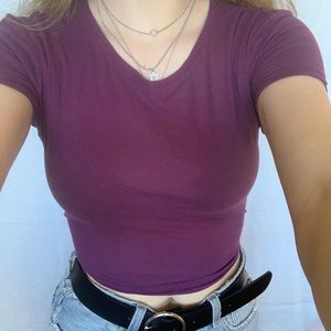 pacsun purple basic crop top